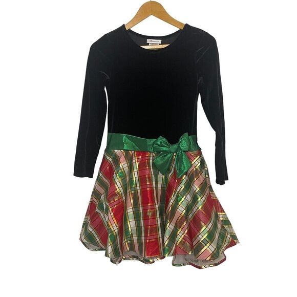 Bonnie Jean Other - Bonnie Jean‎ Girl's Christmas Holiday Black Velvet Green and Red Dress Size 14